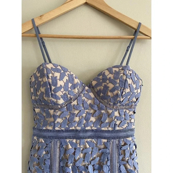 NWT Just Me Dress Sheath Blue Lace Size Small S New - Picture 2 of 4